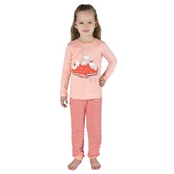 Пижама для девочки К1895-4869, полоса+лососевый