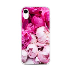 Силиконовый чехол Пионы розово-белые на iPhone XR (10R)