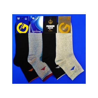 Золотая игла носки мужские укороченные спортивные с-1010 с лайкрой черные