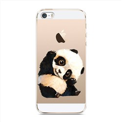 Силиконовый чехол Большеглазая панда на iPhone 5/5S/SE