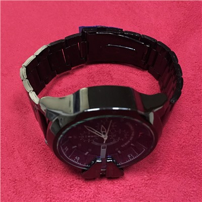 Брутальные мужские часы Chrome со стальным ремешком цвета темный хром.