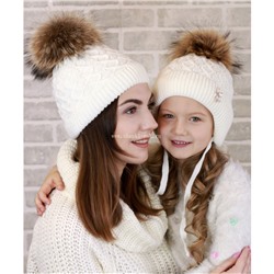 97-2-F Мама и дочка (50-52/54-56) (шапка+шапка) Комплект