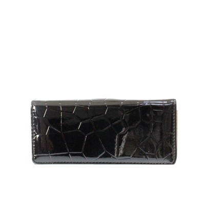 Стильный женский кошелек Tiner из эко-кожи черного цвета.