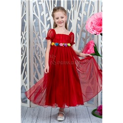Платье нарядное для девочки "Натали", цвет темно-красный