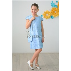 Платье нарядное для девочки "Ника", цвет голубой