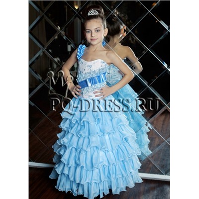Платье нарядное арт.АА-046, цвет голубой