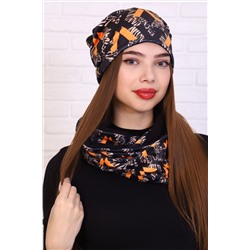 Комплект шапка и шарф-снуд 36128 - черный (Н)