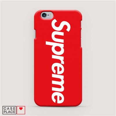 Пластиковый чехол Supreme на красном фоне на iPhone 6