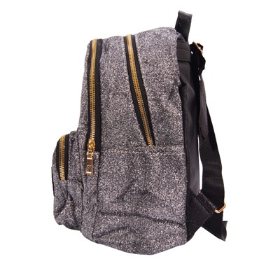 Рюкзак с блестками Цветочек серый р-р 25х30х10 арт RM-66