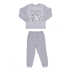 Пижама для девочки (футболка длинный рукав, штаны) NBP-0037/13 серый меланж