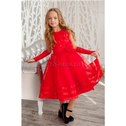 Платье нарядное для девочки арт. ИР-908, цвет красный
