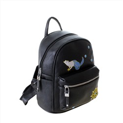 Стильный женский рюкзак Flort_Losterine из эко-кожи черного цвета.