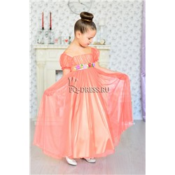 Платье нарядное для девочки "Натали", цвет персик