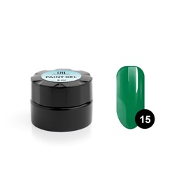 Гель-краска для дизайна ногтей TNL №15 (зеленый), 6 мл.