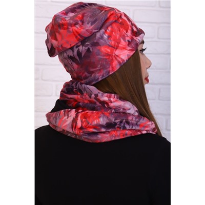 Комплект шапка и шарф-снуд 36123 - фиолетовый (Н)