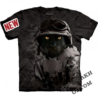 3д футболка пантера солдат