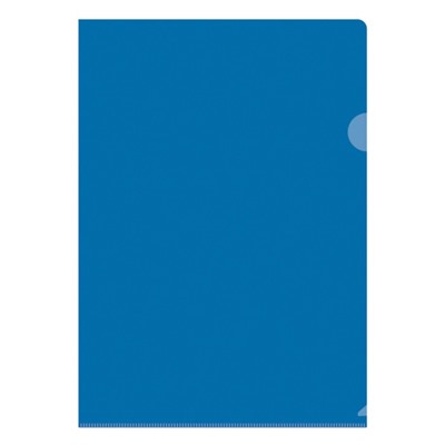 Папка-уголок А4, 100 мкм, Calligrata, эконом, прозрачная, синяя