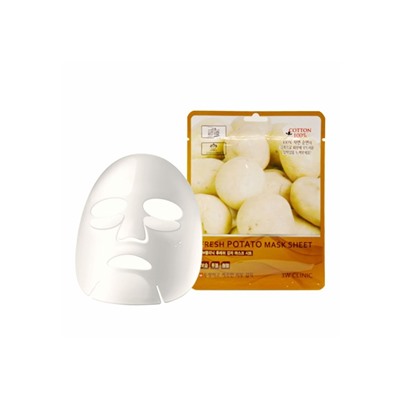 [3W CLINIC] Тканевая маска для лица КАРТОФЕЛЬ Fresh Potato Mask Sheet