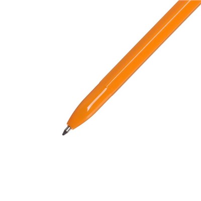 Ручка шариковая 0,7 мм, стержень зелёный, корпус оранжевый с зелёным колпачком