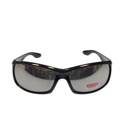 См. описание. Стильные мужские очки Swer в чёрной оправе с зеркально-серебристыми линзами.