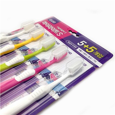 Набор зубных щёток Clio Highlight 5+5 Antibacterial