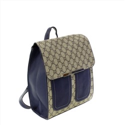 Стильная женская сумка-рюкзак Doble_Calps из эко-кожи цвета темного индиго.