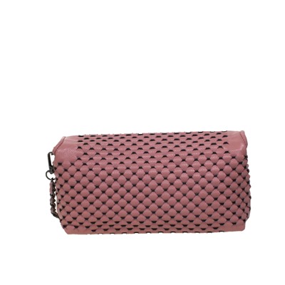 Эффектная женская сумочка через плечо Tinel_Longeil из натуральной кожи цвета розовой пудры.