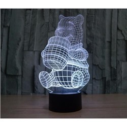 Объемный 3D светильник Медведь Винни-Пух оптом