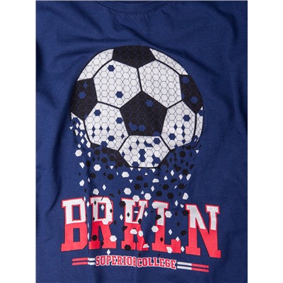 Футболка для мальчика, мяч, brkln, темно-синий