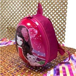Детский пластиковый рюкзак Soniy малинового цвета для девочки.
