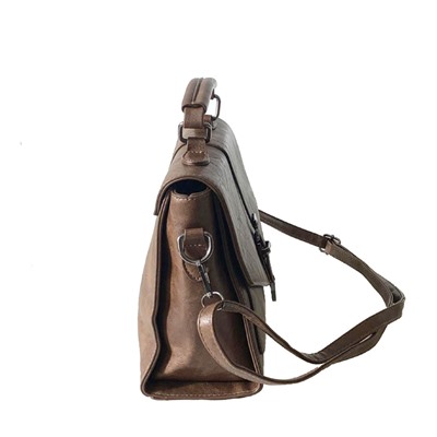 Стильная женская сумочка через плечо Calp_Chest из эко-кожи шоколадного цвета.