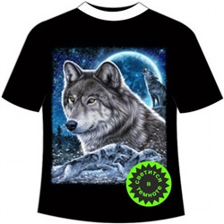 Детская футболка Волк с луной 376 (В)