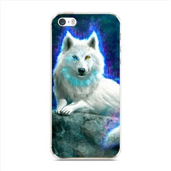 Силиконовый чехол Белоснежный волк на iPhone 5/5S/SE