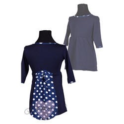 Детское платье ДП 540 (темно-синий+горох)