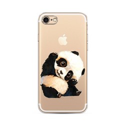 Силиконовый чехол Большеглазая панда на iPhone 7