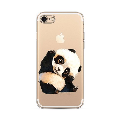 Силиконовый чехол Большеглазая панда на iPhone 7