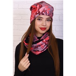 Комплект шапка и шарф-снуд 36123 - фиолетовый (Н)