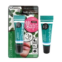 "VeilLipSerum" Увлажняющий блеск-бальзам для губ с натуральными растительными маслами и ментолом (аромат мяты), 10 мл.