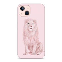 Пластиковый чехол Розовый лев на iPhone 13