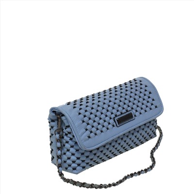 Эффектная женская сумочка через плечо Tinel_Longeil из натуральной кожи голубого цвета.
