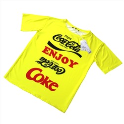 Размер 44-46. Стильная женская футболка Coca-Cola_Enjoy цвета - сочный лимон.