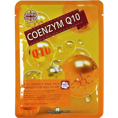 KR/ MAY ISLAND Real Essence Mask Pack Coenzyme Q10 Маска-салфетка для лица Коэнзим, 25мл