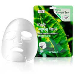 [3W CLINIC] Тканевая маска для лица ЗЕЛЕНЫЙ ЧАЙ Fresh Green tea Mask Sheet,