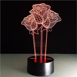 Светильник 3D Три Розы МО-1642