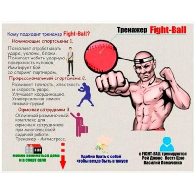 Тренажер Fight Ball мяч для бокса файтбол оптом