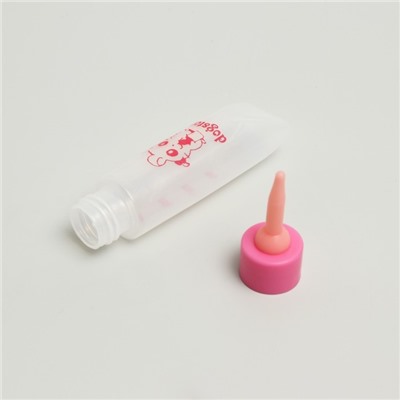 Бутылочка для вскармливания грызунов 30 мл с силиконовой соской (длинный носик), розовая