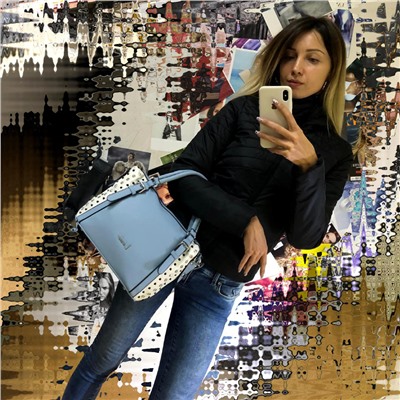 Женская сумка Lusha_Aima из эко-кожи василькового цвета.
