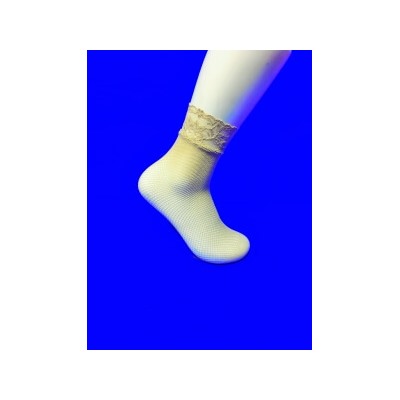 Эластик носки женские сетка с ажурной резинкой бежевые