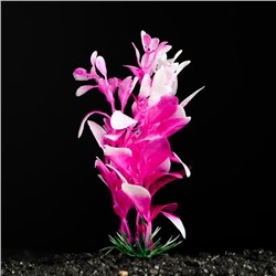 Растение искусственное аквариумное, 10 см, розово-белое