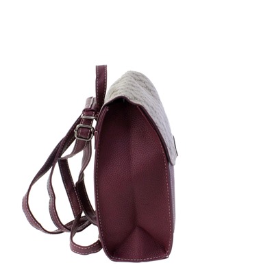 Стильная женская сумка-рюкзак Doble_Calps из эко-кожи цвета темного рубина.